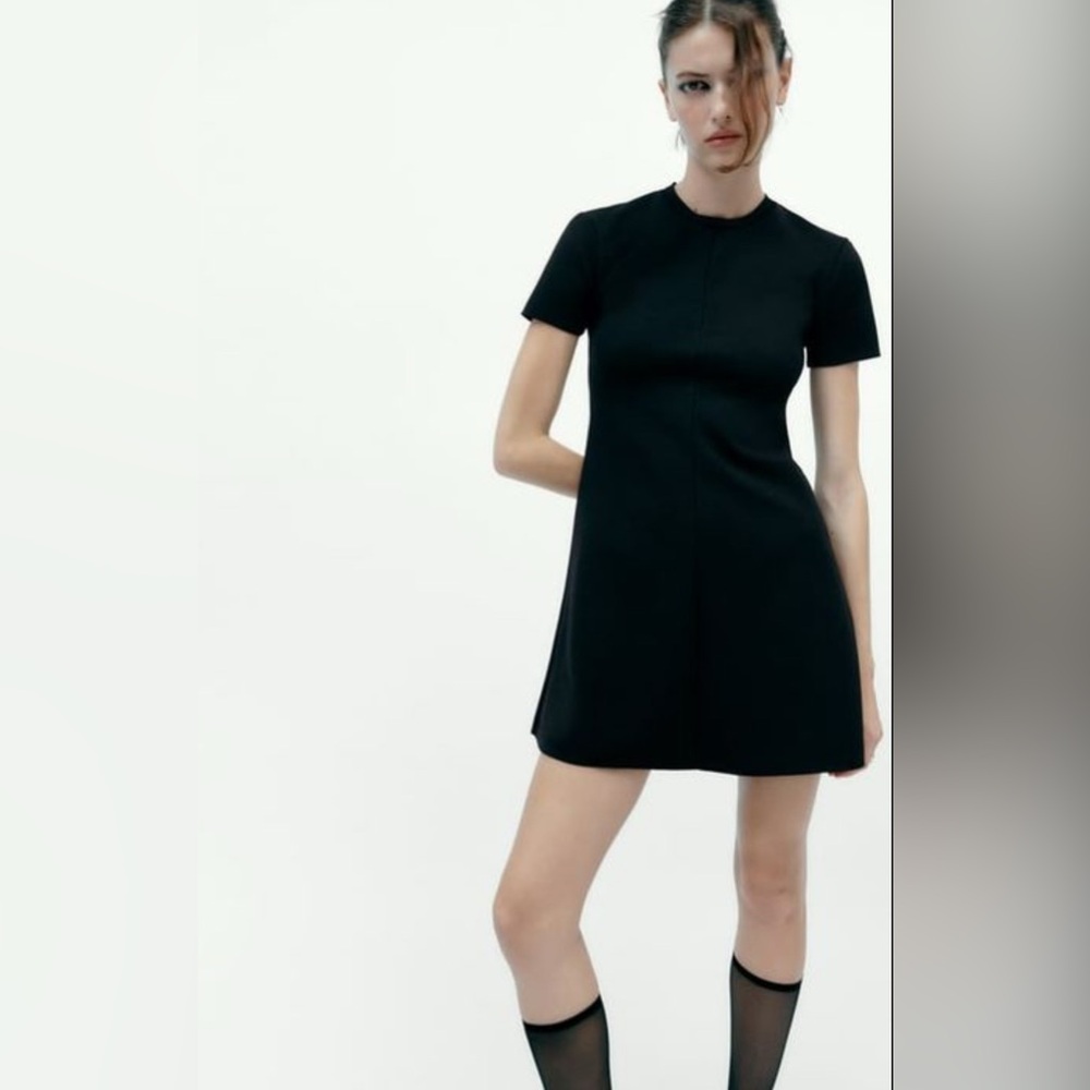 Zara Classic Black Mini Shirt dress - Picture 1 of 4